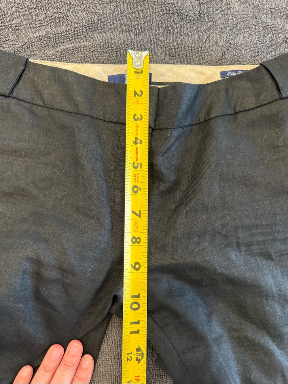 J. Crew Black Wide-Leg Linen Blend Trousers city fit